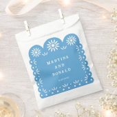 青いメキシカン　パペル　ピカド フェイバーバッグ (クリップ留めされた状態)