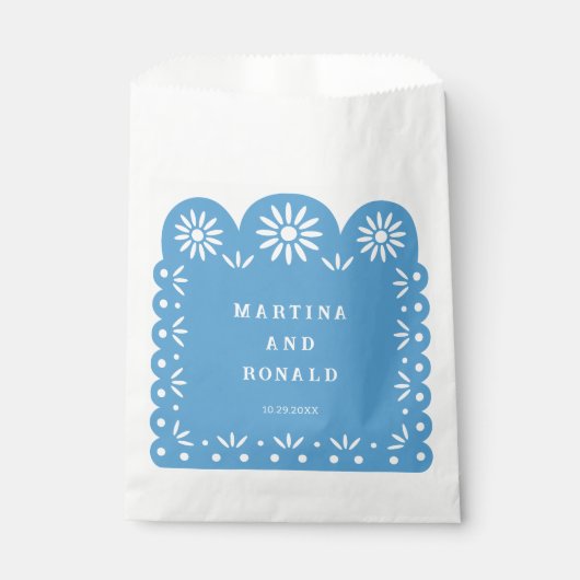 青いメキシカン　パペル　ピカド フェイバーバッグ (正面)