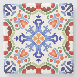 青いメキシコのカラフルタイルブライダルシャワー印刷 ストーンコースター