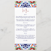 青いメキシコのカラフルタラベラのタイルメニューテンプレート メニュー (正面)