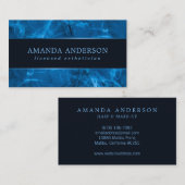 青いメタリックフレームと大理石|名刺 名刺 (正面/裏面)