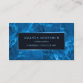 青いメタリックフレームと大理石|名刺 名刺 (正面)