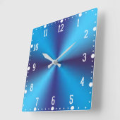 青いメタリック背景–36361 スクエア壁時計 (傾斜)