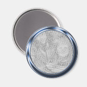 青いメタルフォトフレーム マグネット (正面/裏面)