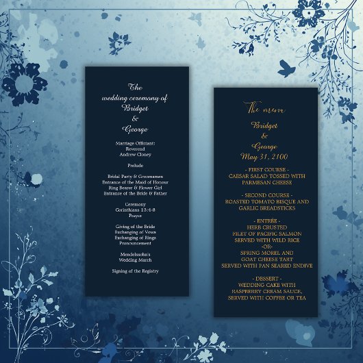 青いメニューとプログ結婚ラムのカード プログラム