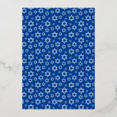 青いメノーラ 平和 愛 光 フォトコラージュ 金 箔シーズンカード (裏面)