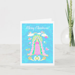 青いメリークリスマスGuadalupeの私たちの女性 ノートカード
