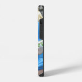 青いメリーゴーランドの馬 iPhoneケース (左側面)