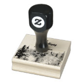 青いメリーモダンクリスマスの木の森のトナカイ ラバースタンプ (スタンプ)