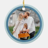 青いメリー異教徒かわいい1stクリスムカ写真 セラミックオーナメント (裏面)