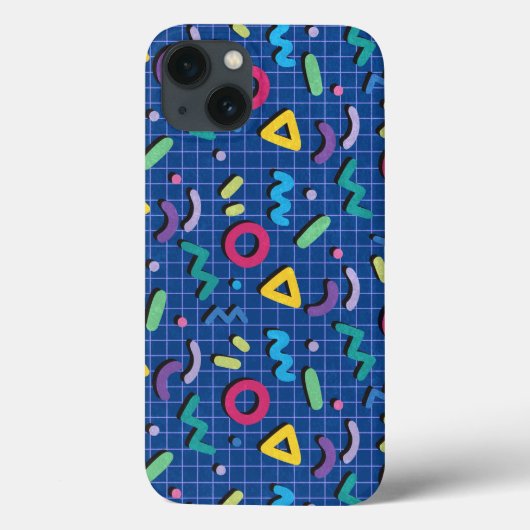 青いメンフィス模様 Case-Mate iPhoneケース (裏面)