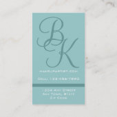 青いメーキャップアーティストのモノグラムの名刺 名刺 (裏面)