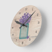 青いメーソンジャーのバイオレットの柱時計 ラウンド壁時計 (傾斜)