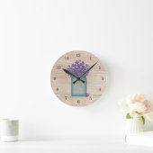 青いメーソンジャーのバイオレットの柱時計 ラウンド壁時計 (ホーム)