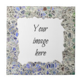 青いモザイクフレーム タイル (正面)