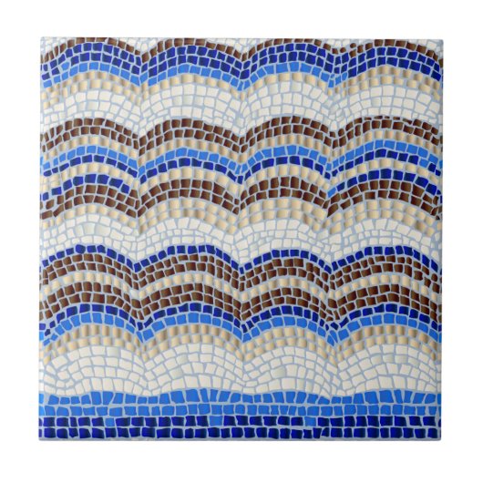 青いモザイク小さいセラミックタイル タイル (正面)
