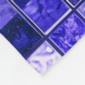 青いモザイク模様 フリースブランケット (角)