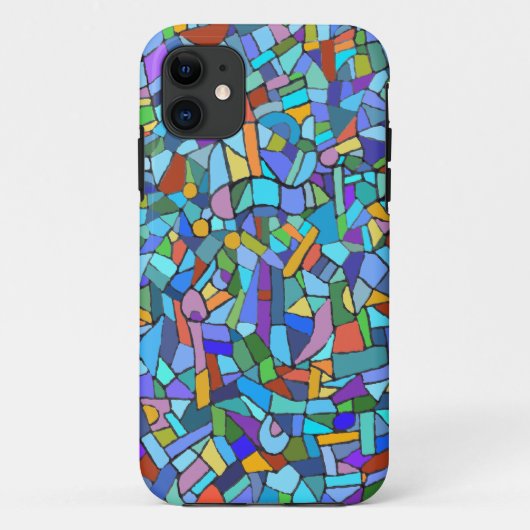 青いモザイク装飾的なパターン Case-Mate iPhoneケース (裏面)