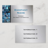 青いモザイク・タイルの名刺 名刺 (正面/裏面)