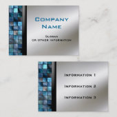 青いモザイク・タイルの名刺 名刺 (正面/裏面)
