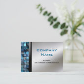 青いモザイク・タイルの名刺 名刺 (スタンド正面)