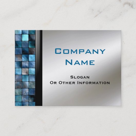 青いモザイク・タイルの名刺 名刺 (正面)