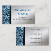 青いモザイク・タイルの名刺 名刺 (正面/裏面)