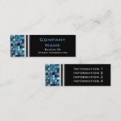 青いモザイク・タイルの専門の名刺 スキニー名刺 (正面/裏面)