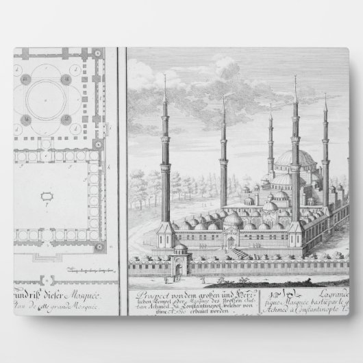 青いモスクの計画と眺め(1609年~16年)、建築 フォトプラーク (正面)