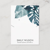 青いモステラ動物相ネックレスイヤリングコンボディスプレイ 名刺 (正面)