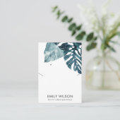 青いモステラ動物相ネックレスイヤリングコンボディスプレイ 名刺 (スタンド正面)