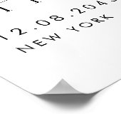 青いモダンあじさい花ベビーシャワーウェルカム ポスター (角)