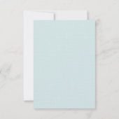 青いモダンなウィンターワンダーランドの結婚式 招待状 (裏面)