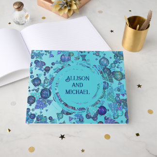 青いモダンな幾何学模様 ゲストブック