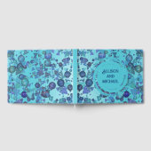 青いモダンな幾何学模様 ゲストブック (全面)