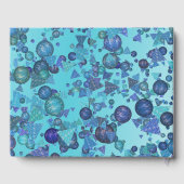 青いモダンな幾何学模様 ゲストブック (裏面)