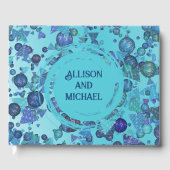 青いモダンな幾何学模様 ゲストブック (正面)