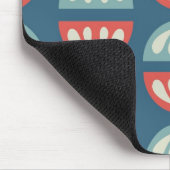 青いモダンな貝 マウスパッド (コーナー)