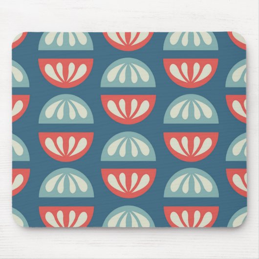 青いモダンな貝 マウスパッド (正面)