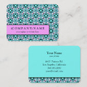 青いモダンはパターンを残します 名刺 (正面/裏面)