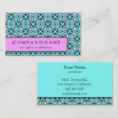 青いモダンはパターンを残します 名刺 (正面/裏面)