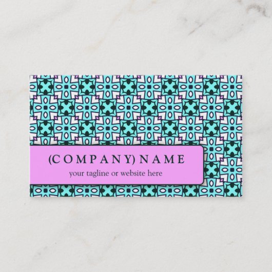 青いモダンはパターンを残します 名刺 (正面)