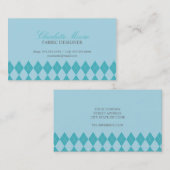 青いモダンひし形 名刺 (正面/裏面)