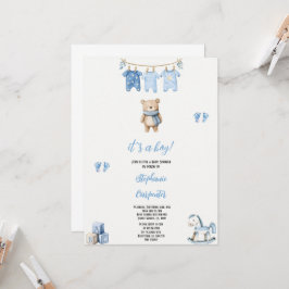 青いモダンクマの夕食会 招待状