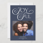 青いモダンクリスマスの楽しい休日の写真 シーズンカード (正面)