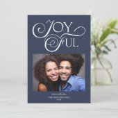 青いモダンクリスマスの楽しい休日の写真 シーズンカード (スタンド正面)