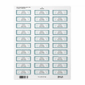 青いモダンスノーフレークの住所 ラベル (フルシート)