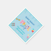 青いモダンスプラッシュキッズプールパーティー スタンダードカクテルナプキン (角)