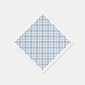 青いモダンタ地中海のイル スタンダードカクテルナプキン (角)