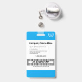 青いモダンビジネス名前をカスタムするID従業員 バッジ (裏面（伸縮クリップ）)
